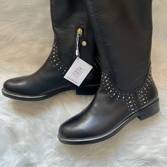 ❌SOLD ❌New! Rare GEOX Studded Leather Knee High Boots - Picture 5 of 15